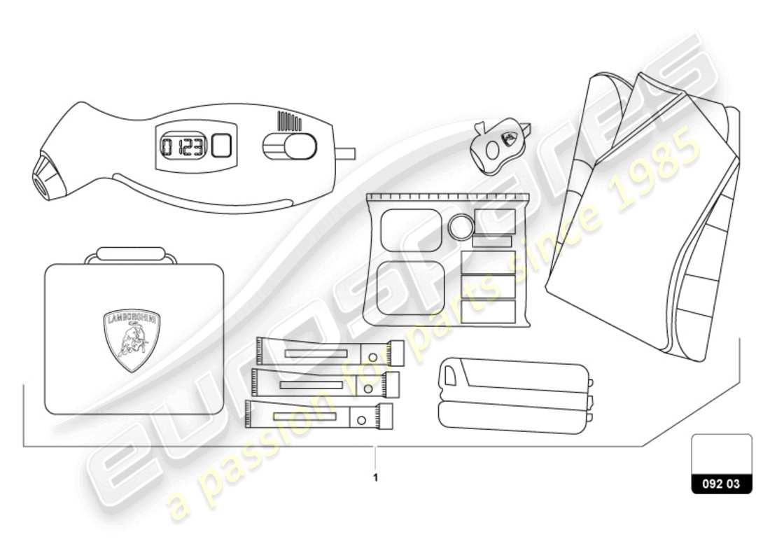 lamborghini revuelto coupe (accessories) equipo de seguridad diagrama de piezas