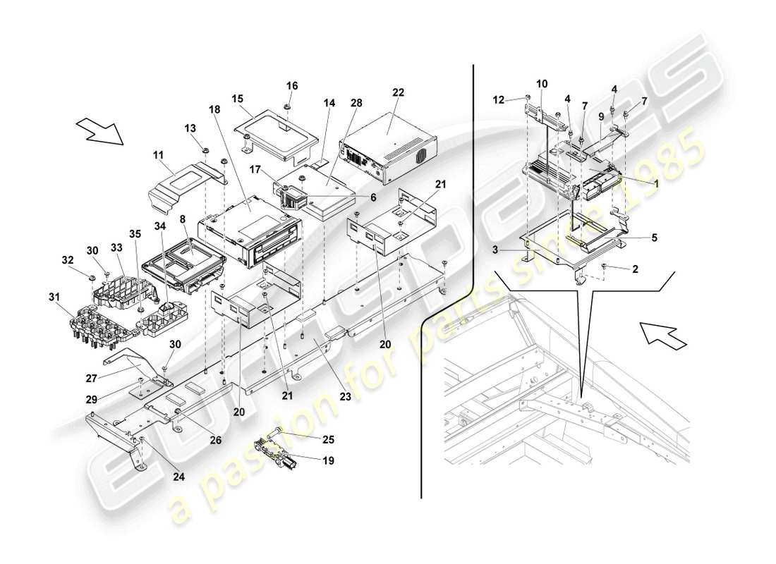 lamborghini blancpain sts (2013) unidades de control diagrama de piezas