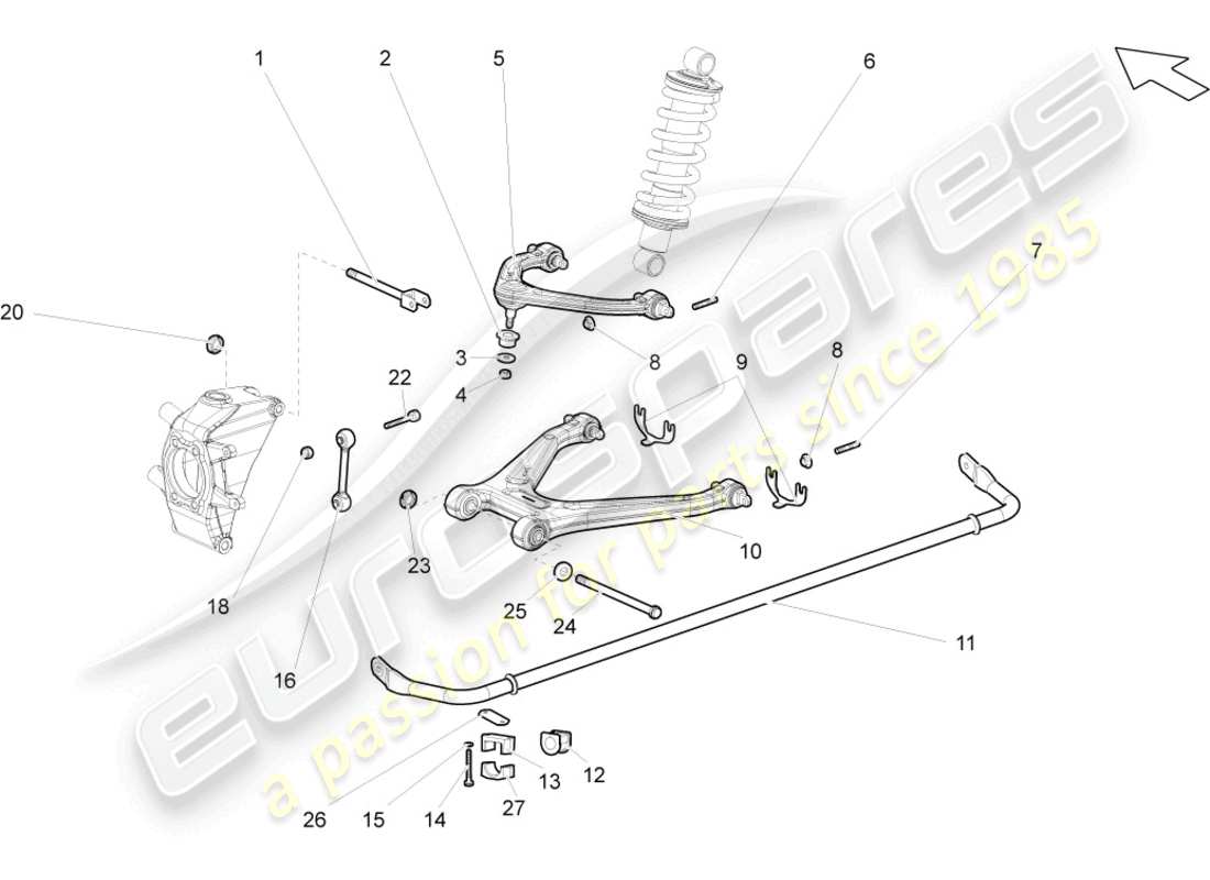 lamborghini gallardo spyder (2008) eje posterior diagrama de piezas