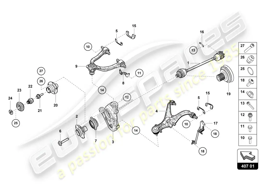 lamborghini lp610-4 coupe (2015) eje diagrama de piezas