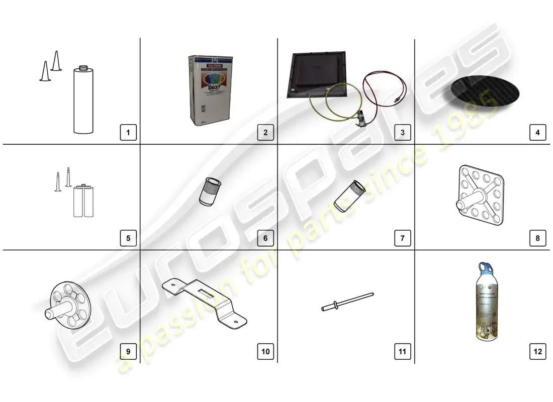 lamborghini lp720-4 coupe 50 (2014) diagrama de piezas del juego de reparación