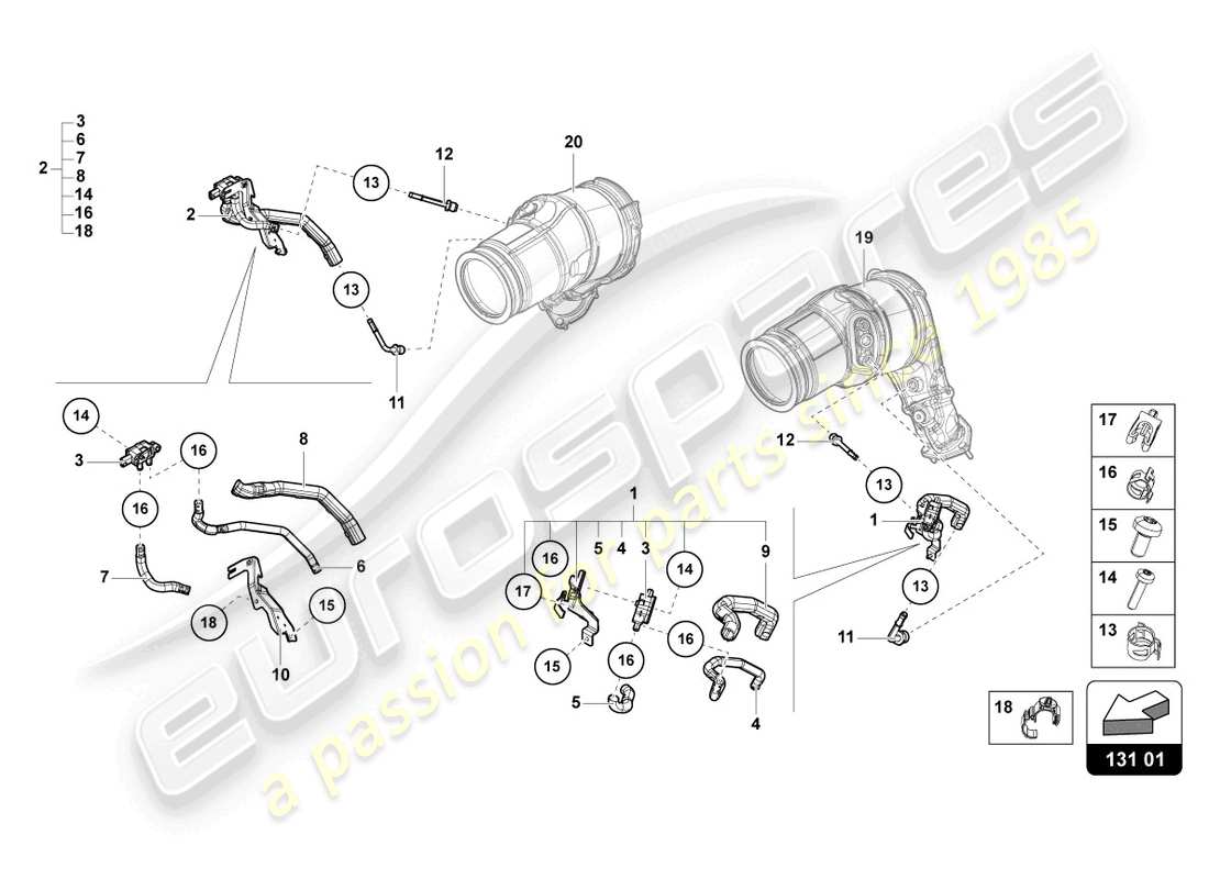 lamborghini urus (2021) línea de control con transmisor de diferencia de presión opf diagrama de piezas