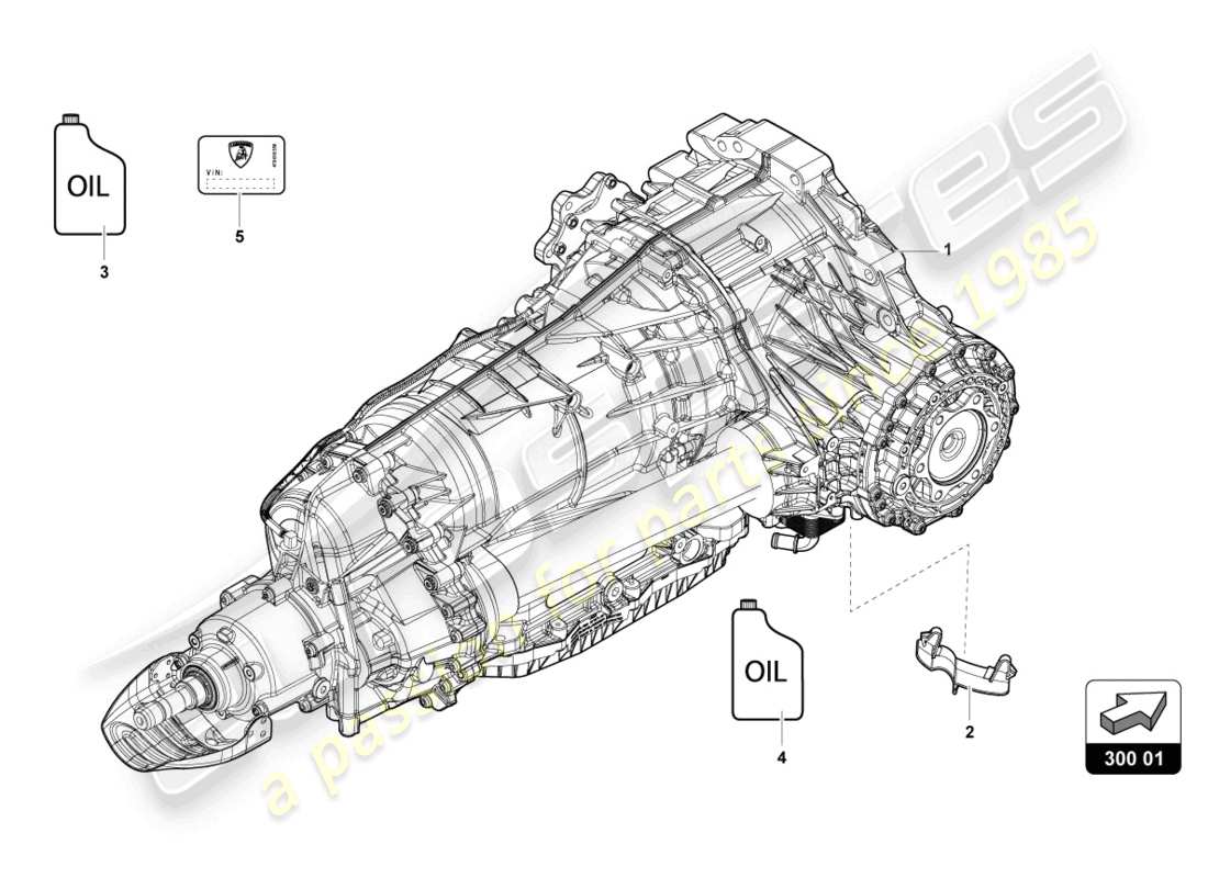 lamborghini urus (2019) caja de cambios completa diagrama de pieza