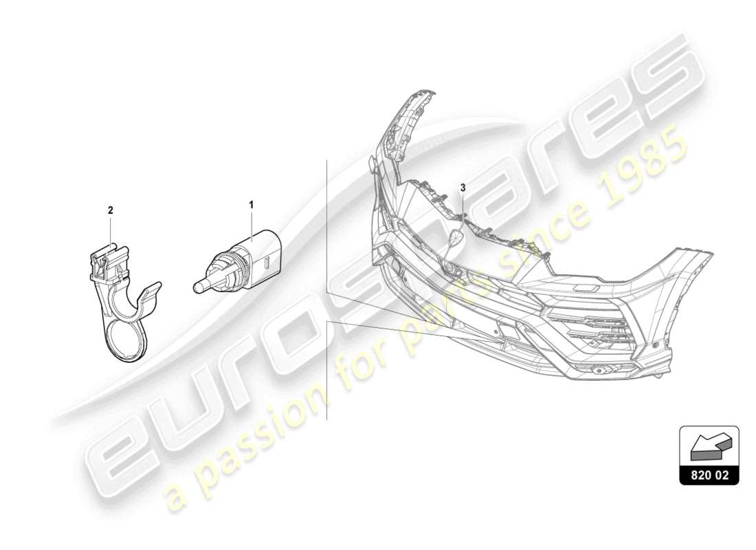 lamborghini urus (2020) diagrama de piezas del sensor de temperatura externa