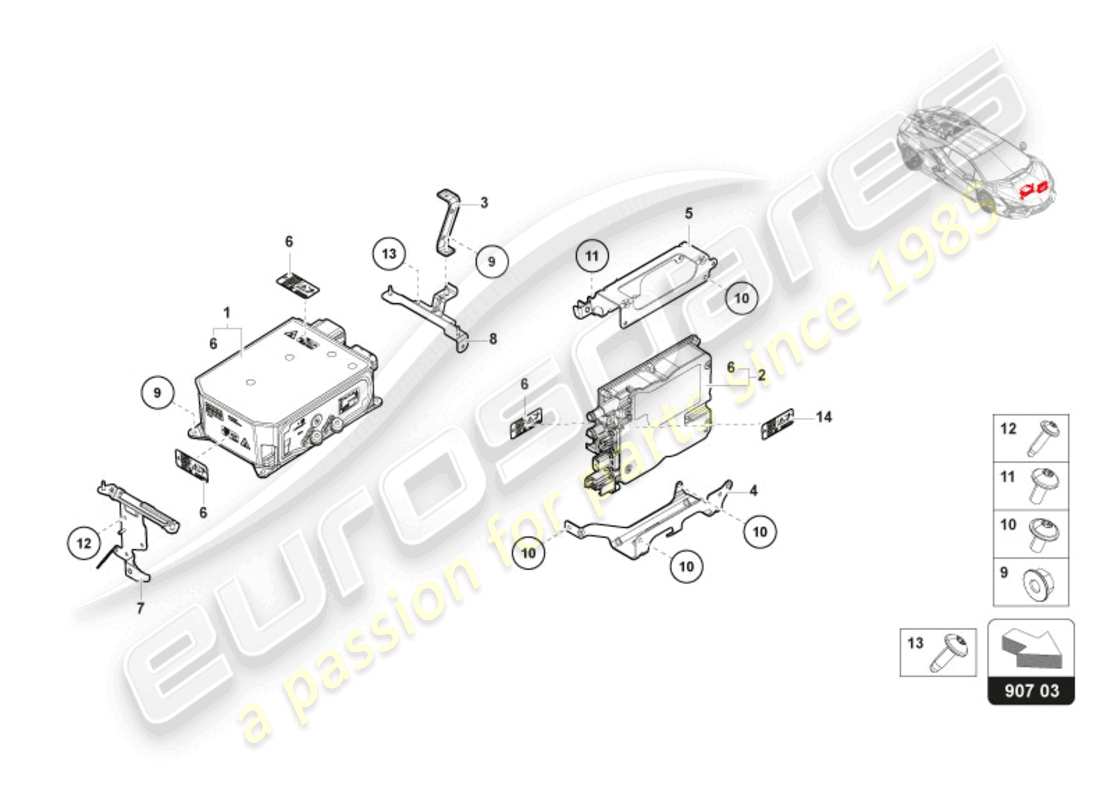 lamborghini revuelto coupe (2024) cargador para batería de alto tensión diagrama de piezas