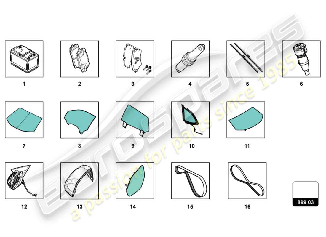 lamborghini urus (2020) para recoger diagrama de piezas
