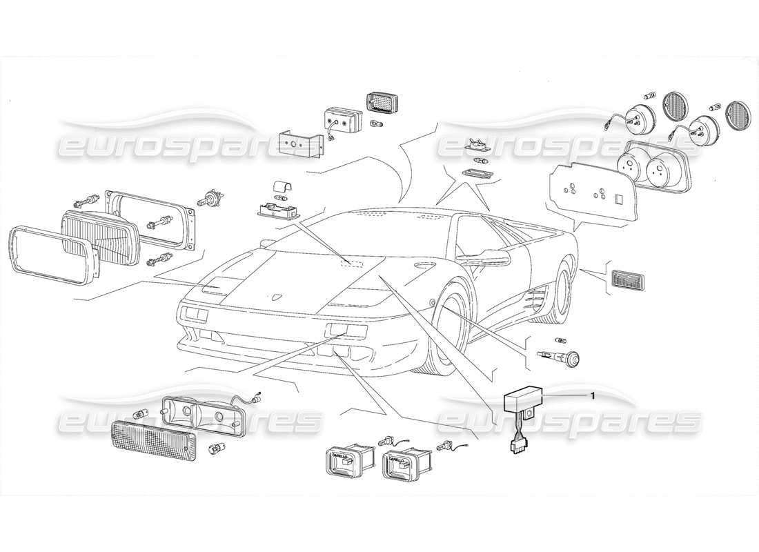 lamborghini diablo (1991) luces (válido para la versión de arabia saudita: 1991 de octubre) diagrama de piezas