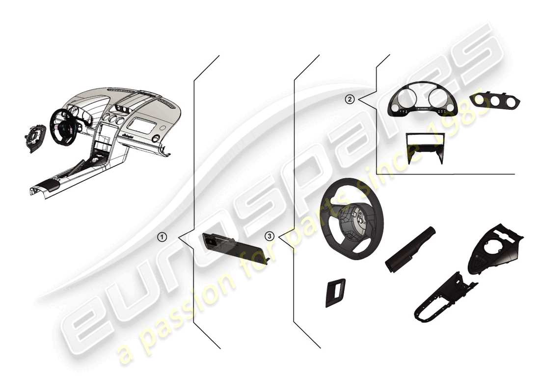 lamborghini lp570-4 spyder performante (accessories) paquete retrofit carbono diagrama de piezas