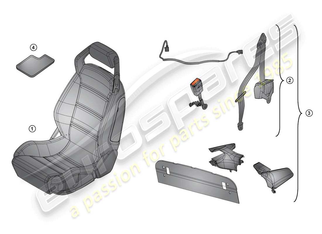 lamborghini lp570-4 spyder performante (accessories) paquete de renovación diagrama de piezas