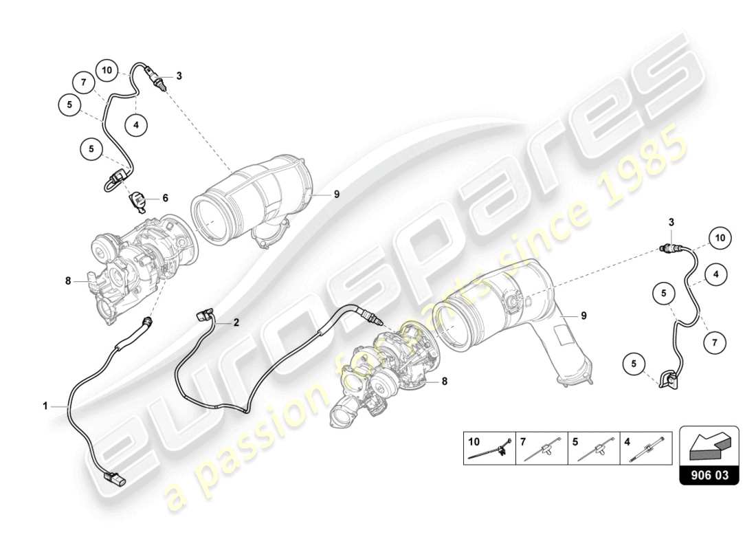 lamborghini urus (2020) diagrama de piezas de la sonda lambda