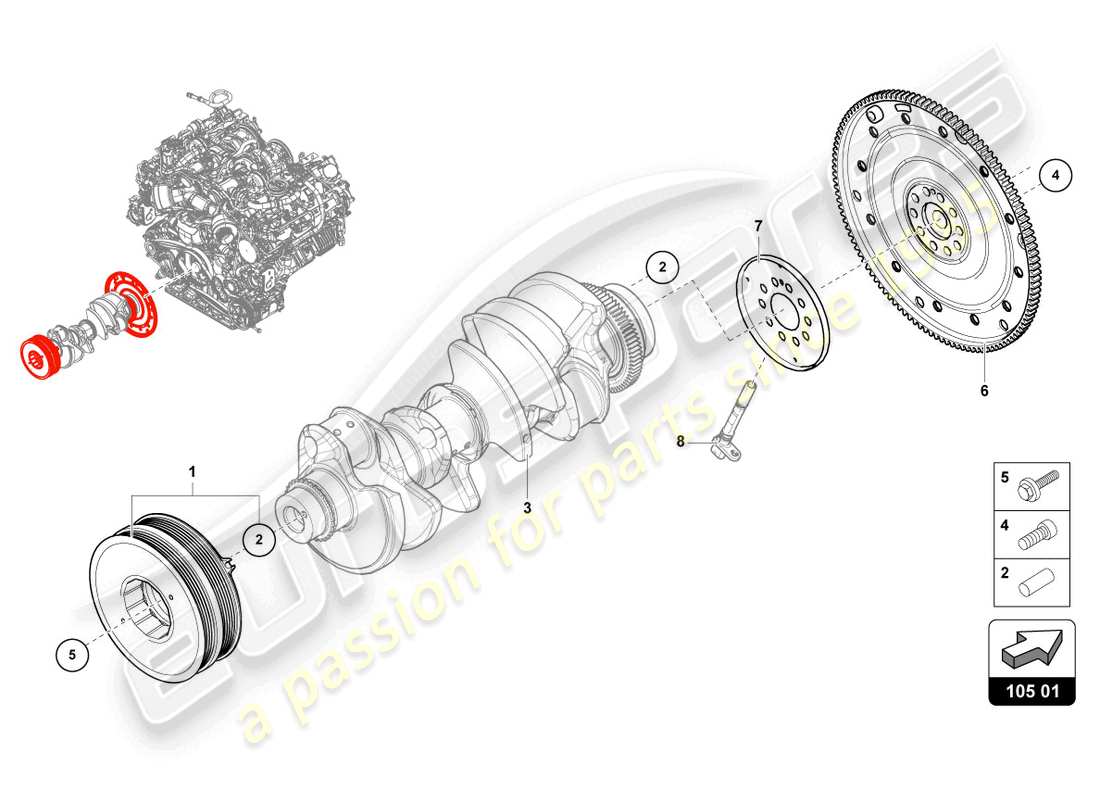 lamborghini urus (2021) flywheel diagrama de piezas