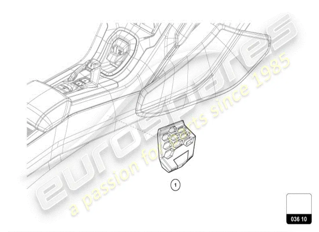 lamborghini huracan lp610-4 coupe (accessories) diagrama de piezas del soporte para teléfono celular