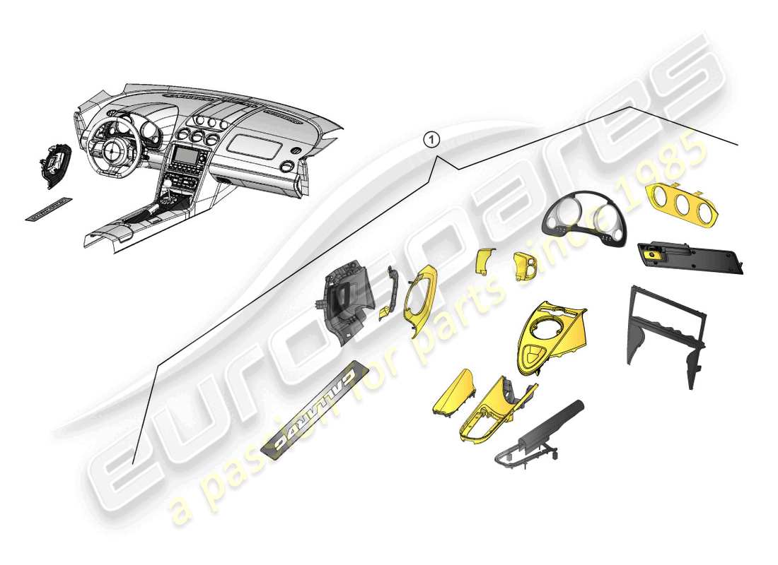lamborghini lp560-4 spyder fl ii (accessories) paquete de renovación diagrama de piezas