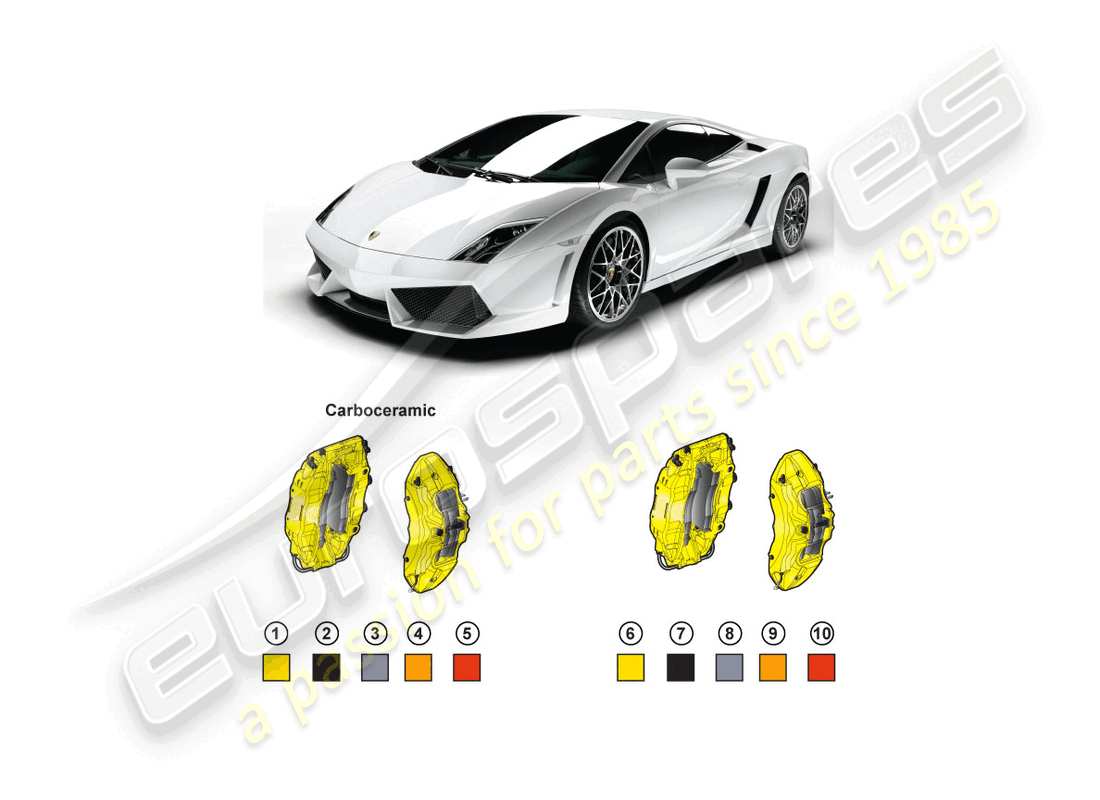 lamborghini lp570-4 spyder performante (accessories) kit de retrofit para pinza de freno de color diagrama de piezas