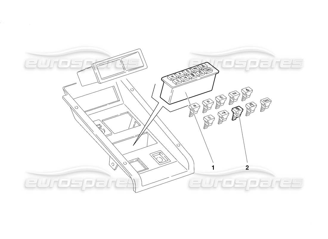 lamborghini diablo se30 (1995) instrumentos del panel del túnel (válido para ee. uu.: 1995 de enero) diagrama de piezas