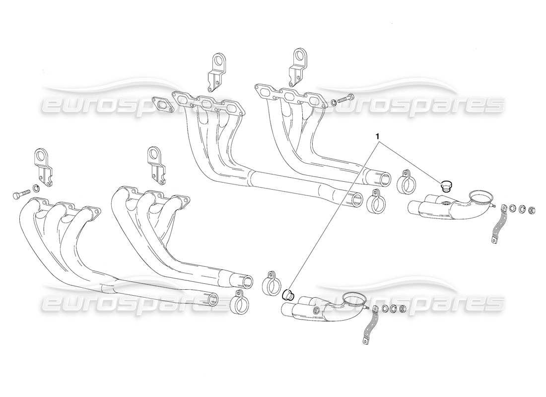 lamborghini diablo (1991) sistema de escape (válido para la versión de arabia saudita: 1991 de octubre) diagrama de piezas