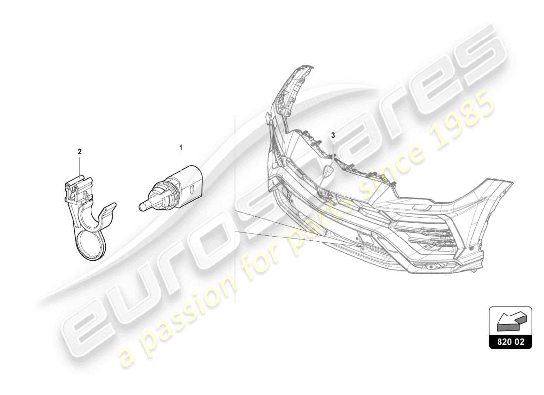 lamborghini urus performante (2024) diagrama de piezas del sensor de temperatura externa