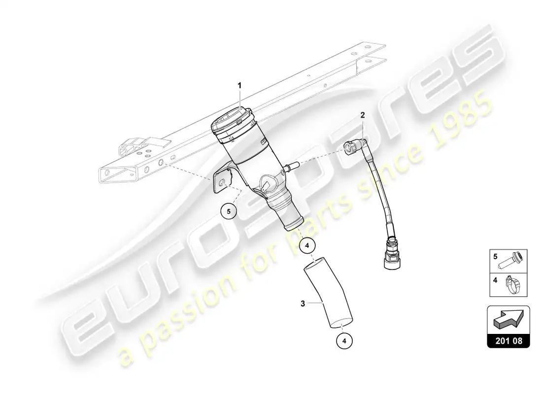 lamborghini lp610-4 coupe (2018) cuello de llenado de combustible diagrama de piezas