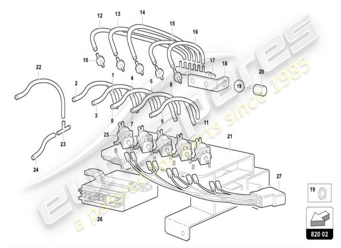 lamborghini diablo vt (1995) aire acondicionado diagrama de piezas
