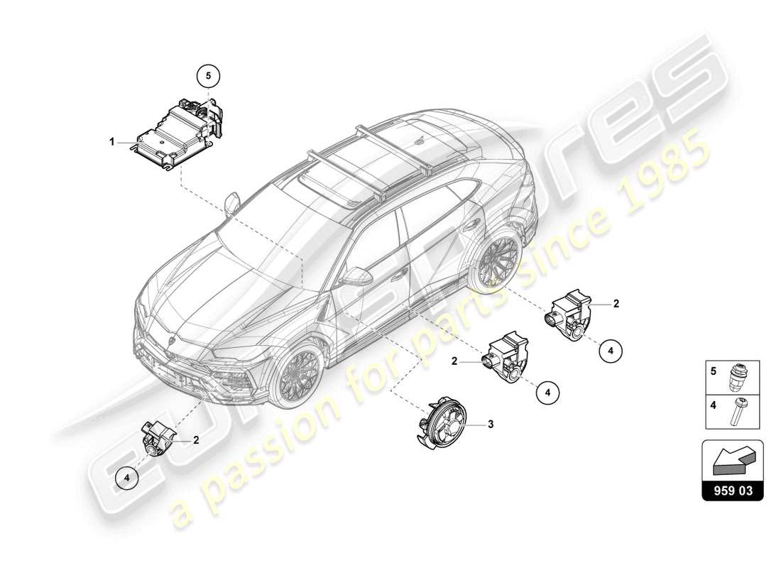 lamborghini urus (2020) unidad de control para airbag esquema de piezas
