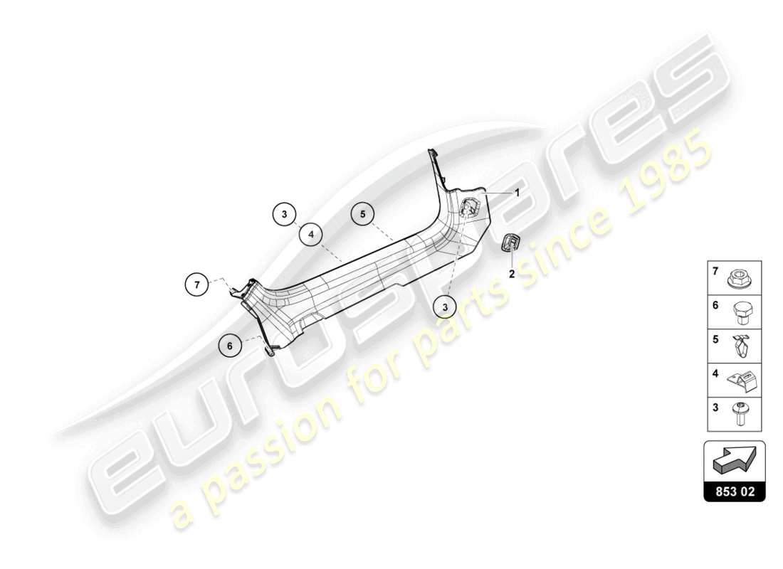 lamborghini tecnica (2024) diagrama de piezas del miembro lateral