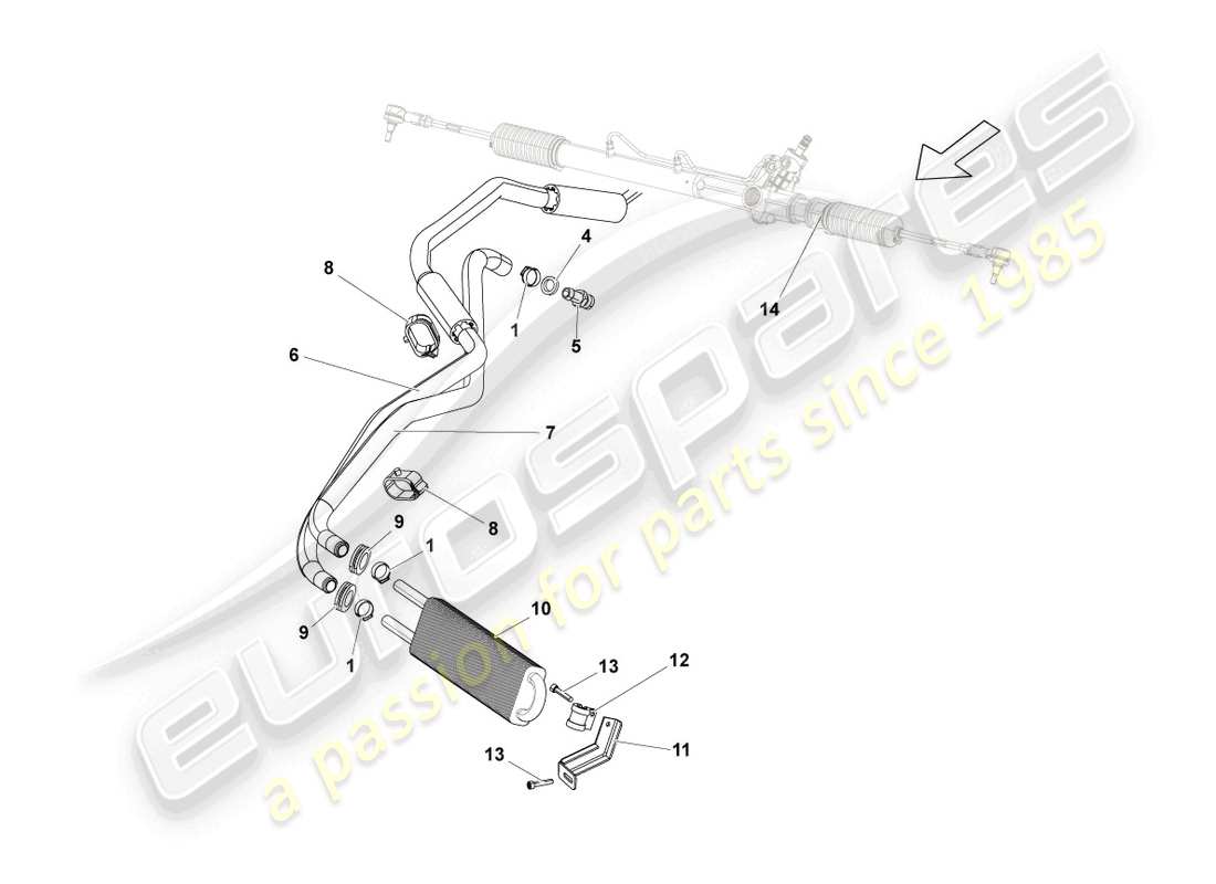 lamborghini gallardo spyder (2006) diagrama de piezas del enfriador de aceite