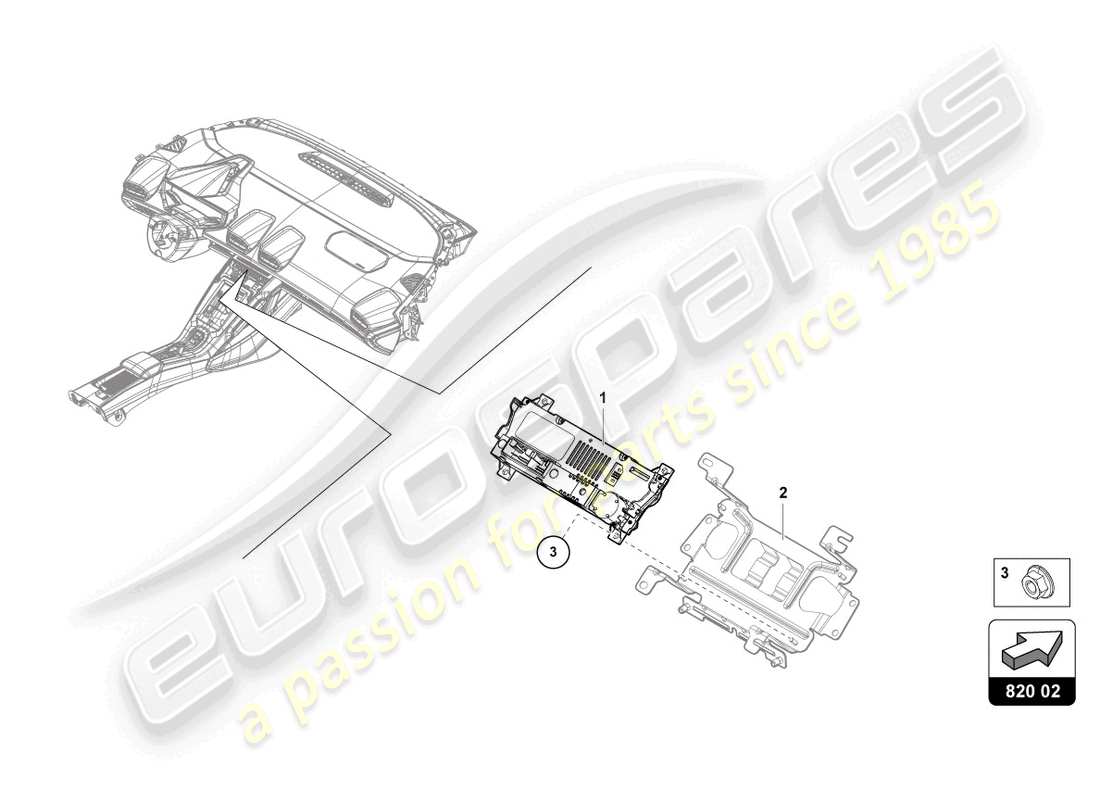 lamborghini tecnica (2023) unidad de control para calefacción diagrama de piezas
