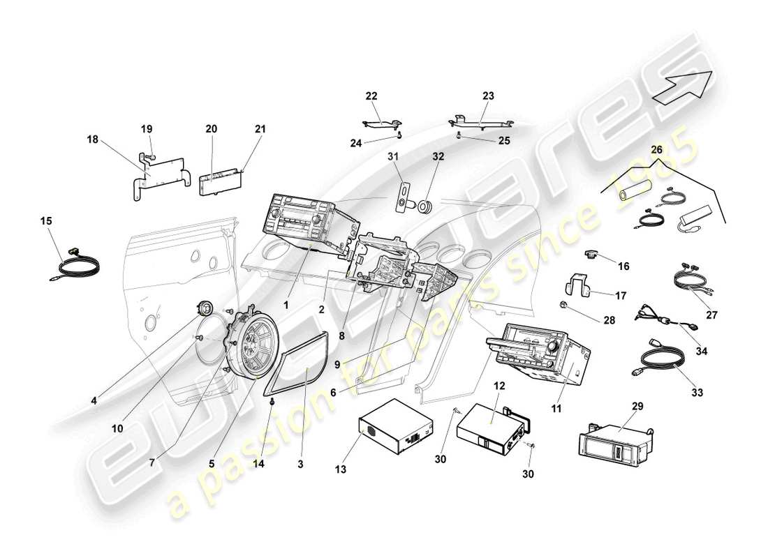 lamborghini blancpain sts (2013) unidad de control para electrónica de la información diagrama de piezas