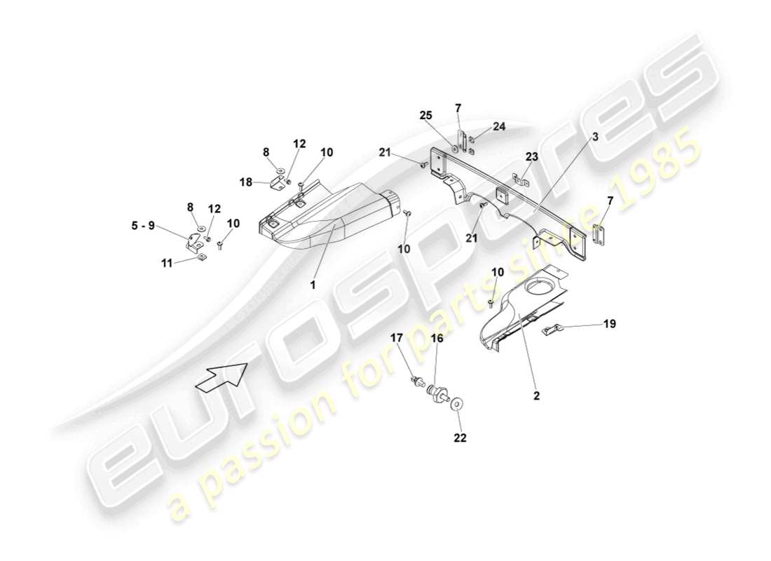 lamborghini blancpain sts (2013) cubierta para compartimiento del motor diagrama de piezas