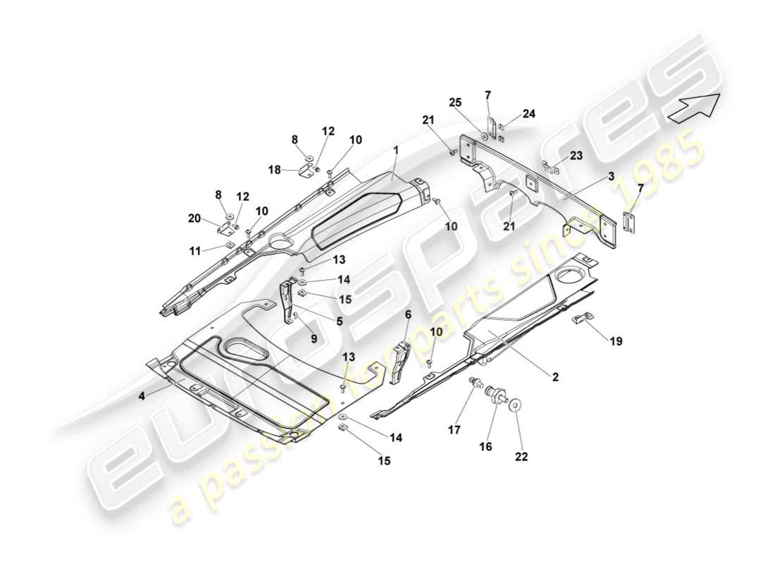 lamborghini lp570-4 sl (2014) cubierta para compartimiento del motor diagrama de piezas