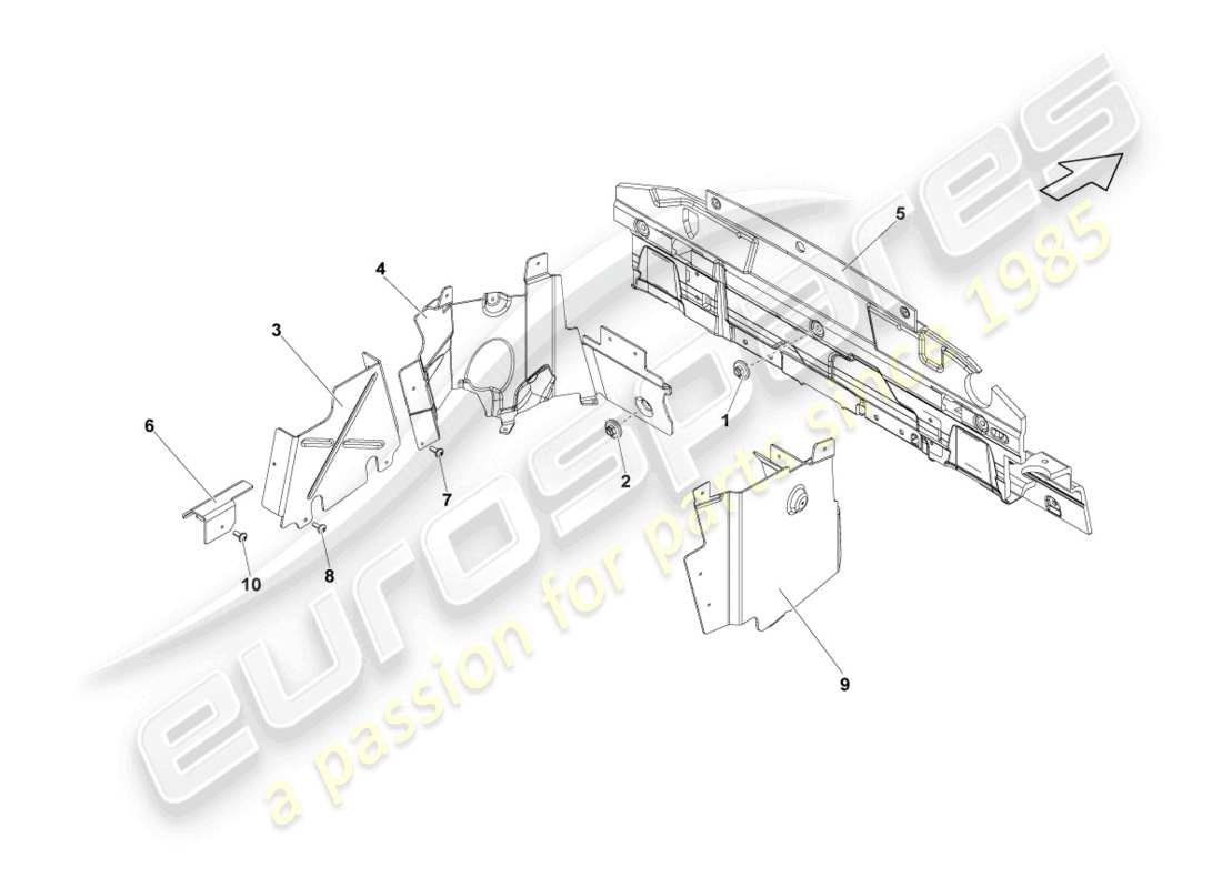 lamborghini blancpain sts (2013) diagrama de piezas del escudo térmico