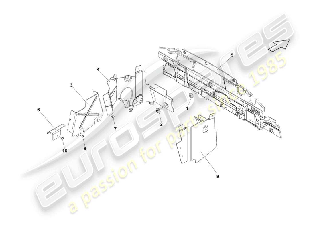 lamborghini lp570-4 sl (2014) escudo térmico diagrama de piezas