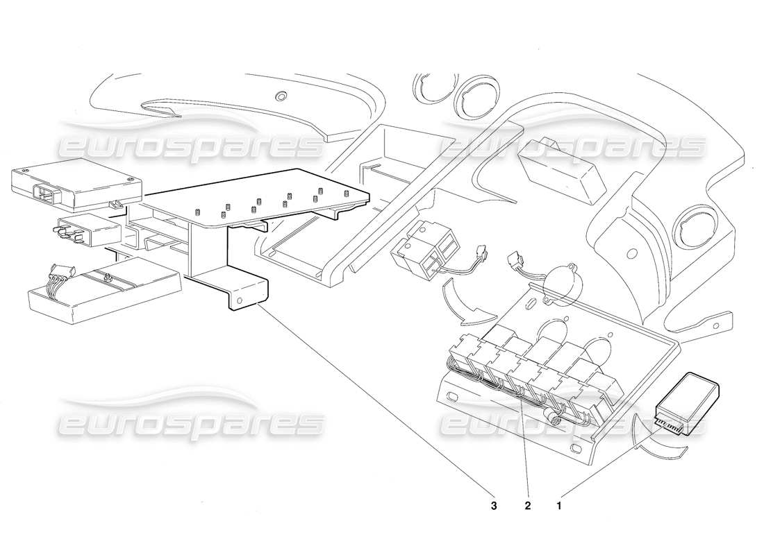 lamborghini diablo (1991) diagrama de piezas del sistema eléctrico (válido para la versión de australia: 1991 de octubre)