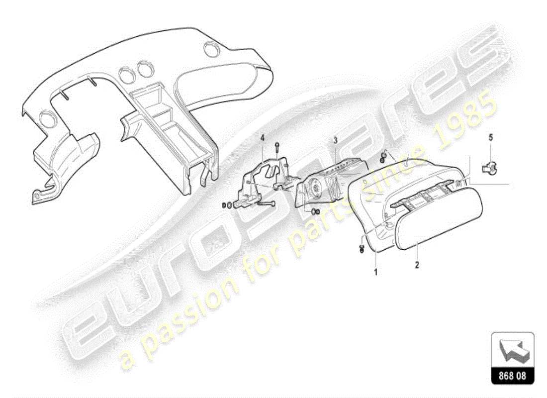lamborghini diablo vt (1999) decoración interior diagrama de piezas