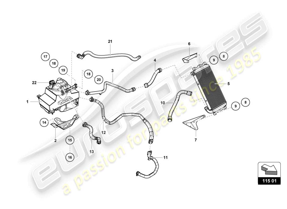 lamborghini super trofeo (2015) diagrama de piezas del sistema de aceite