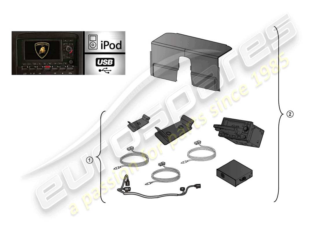 lamborghini gallardo spyder (accessories) diagrama de piezas del kit de renovación