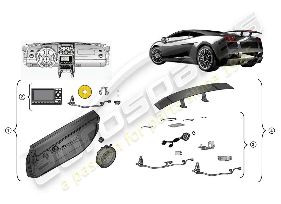 lamborghini lp570-4 sl (accessories) kit de actualización diagrama de piezas