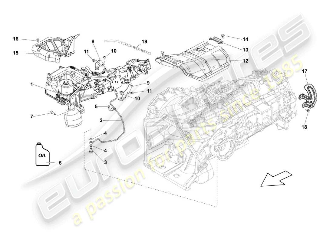 lamborghini blancpain sts (2013) diagrama de piezas del selector de marchas