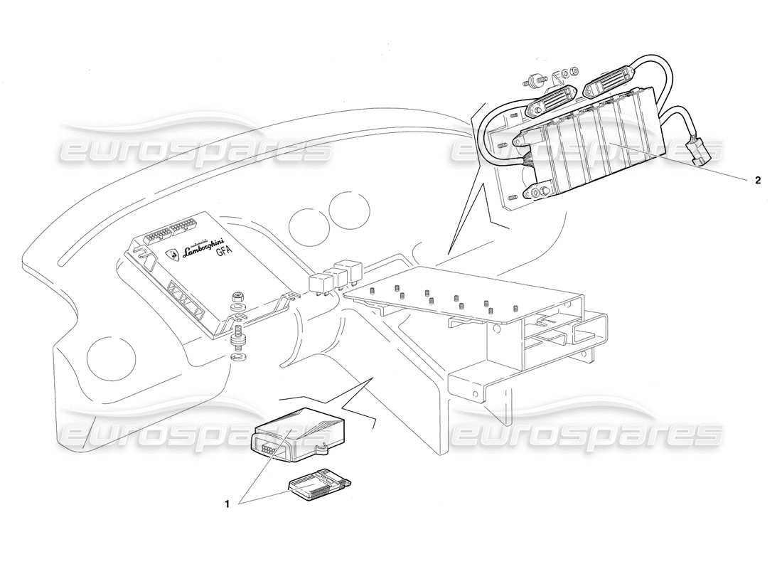 lamborghini diablo sv (1997) diagrama de piezas del sistema eléctrico (válido para canadá: 1997 de marzo)