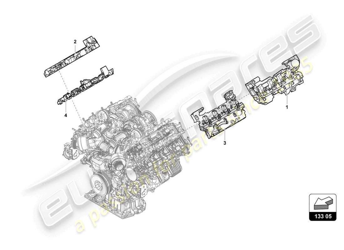 lamborghini urus performante (2023) aislamiento de ruido diagrama de piezas