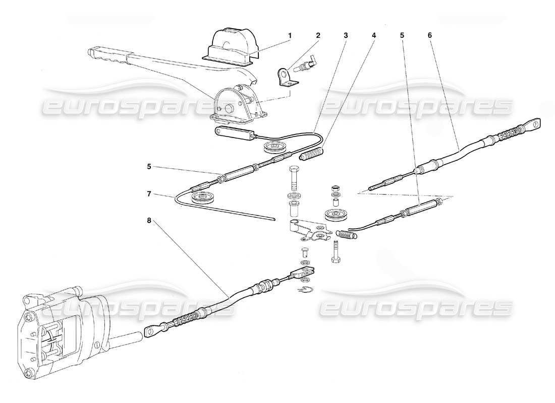 lamborghini diablo (1991) freno de mano (válido para la versión gb: 1991 de octubre) diagrama de piezas