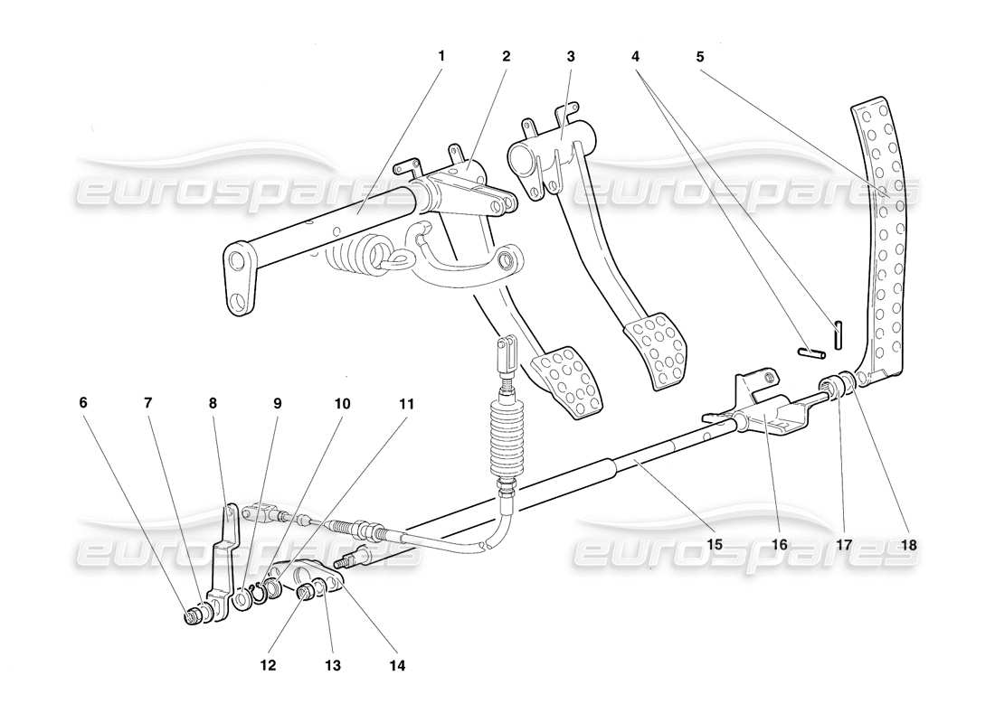 lamborghini diablo se30 (1995) pedales (válido para la versión rh d. - enero 1995) diagrama de piezas