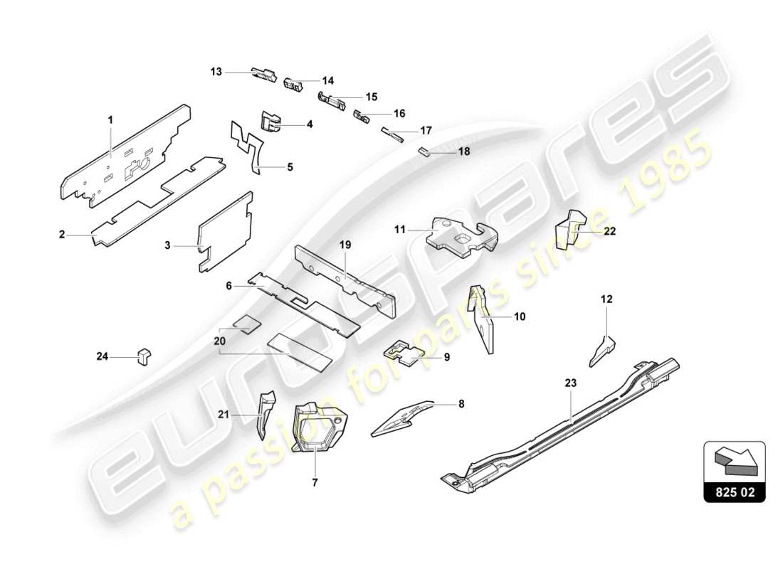 lamborghini evo coupe 2wd (2022) mojadura diagrama de piezas