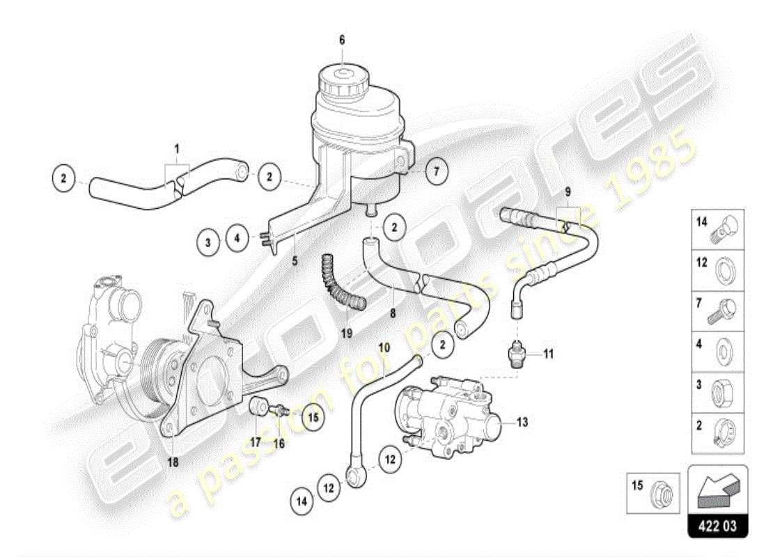 lamborghini diablo vt (1995) dirección asistida diagrama de piezas