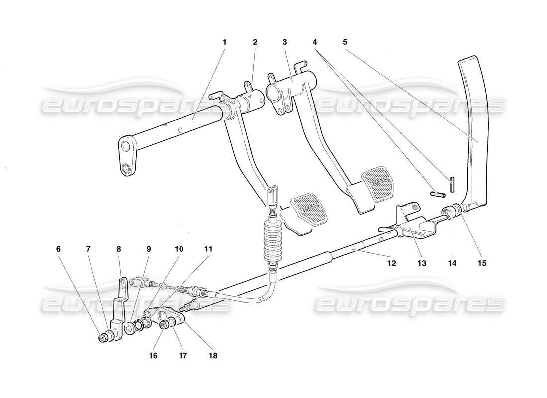 lamborghini diablo sv (1998) pedales (válido para gb - noviembre 1998) diagrama de piezas