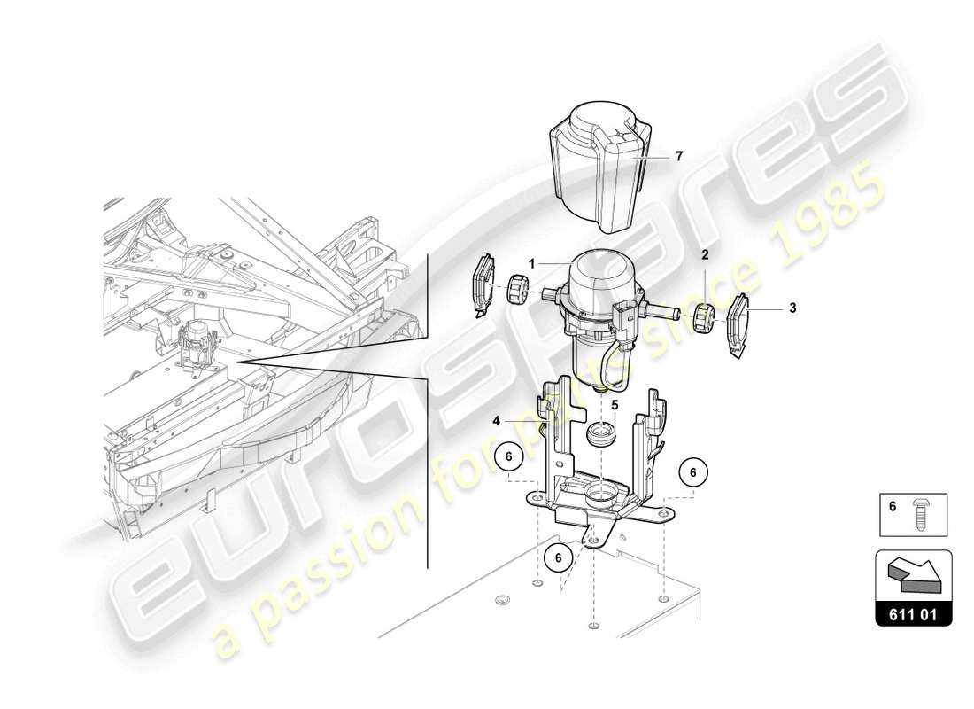 lamborghini countach lpi 800-4 (2022) bomba de vacío para servo freno diagrama de piezas