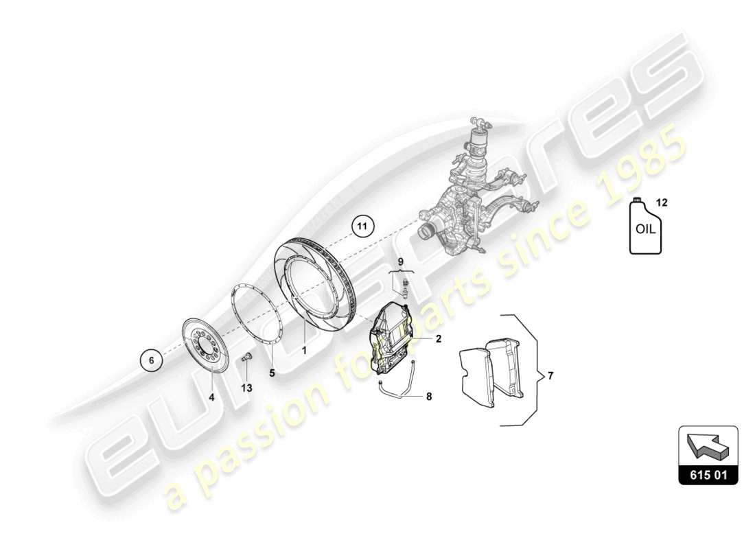un diagrama de piezas del catálogo de piezas lamborghini super trofeo evo 2 (2022)