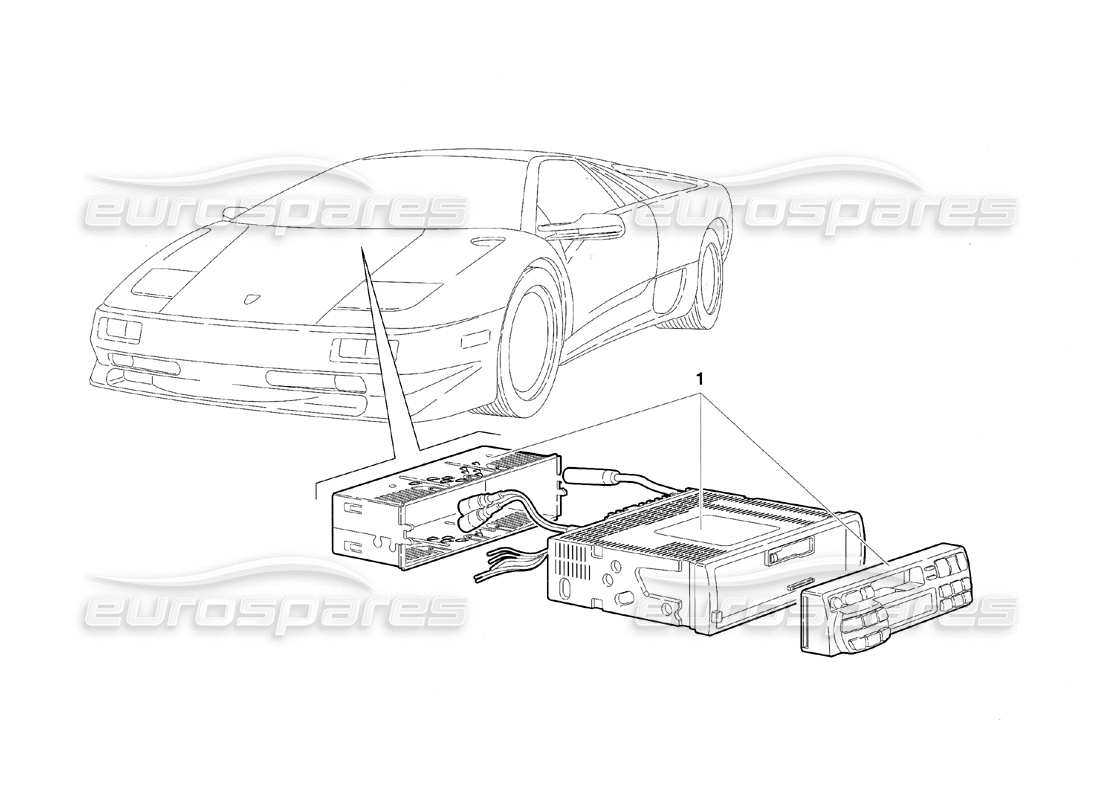 lamborghini diablo sv (1997) diagrama de piezas del aparato de radio (válido para canadá: 1997 de marzo)