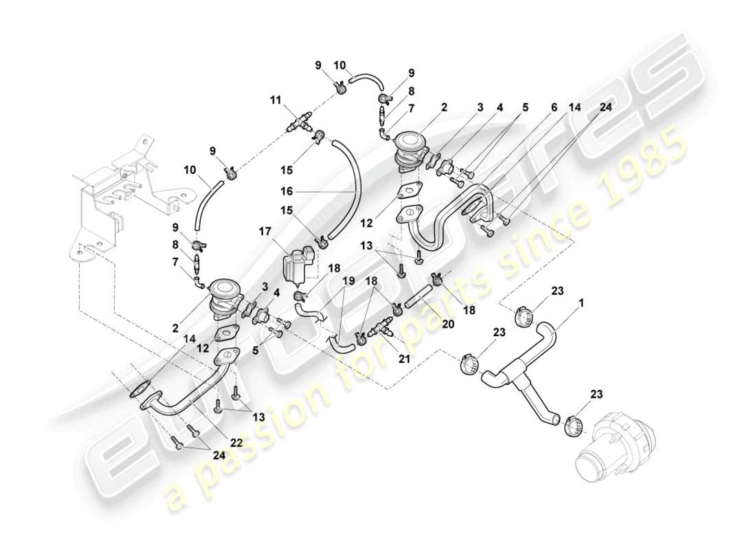 lamborghini gallardo coupe (2004) diagrama de piezas de la válvula kombi