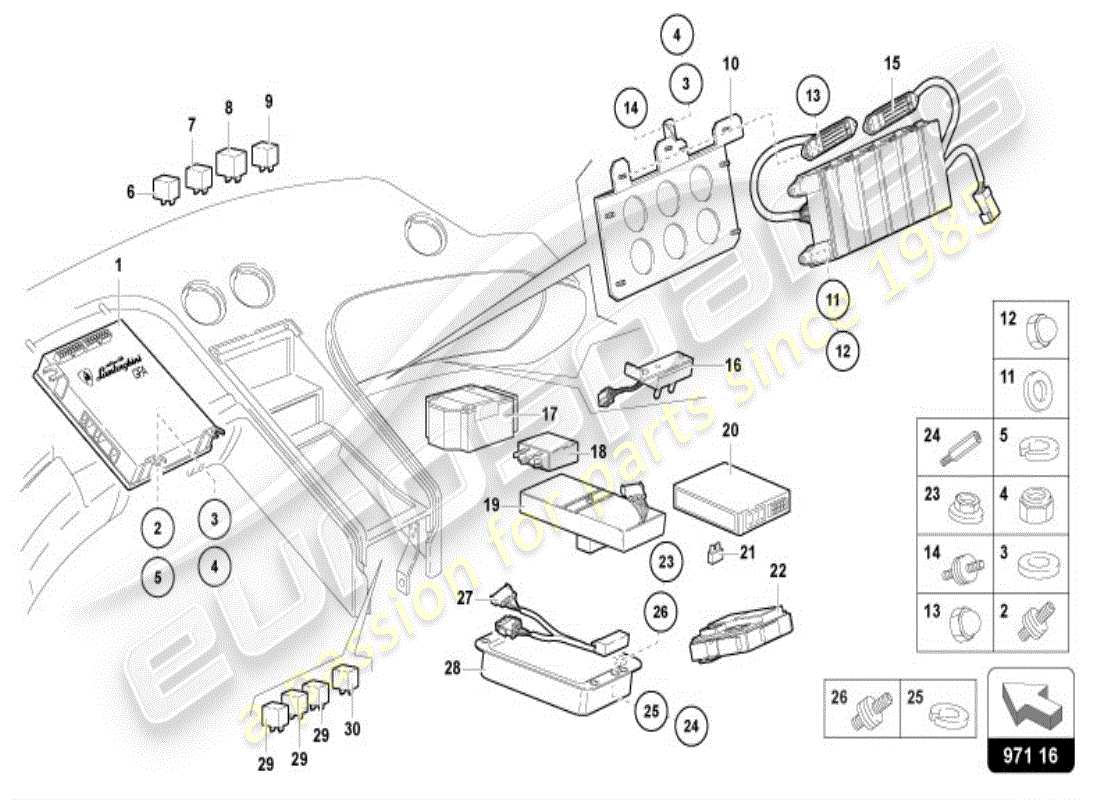lamborghini diablo vt (1998) sistema eléctrico diagrama de piezas